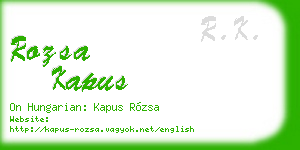 rozsa kapus business card